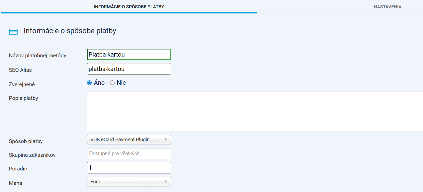 Virtuemart VÚB Ecard plugin